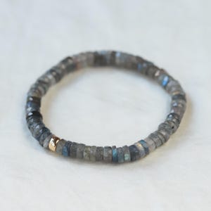 Stunning Labradorite faceted | Women&#39;s Labradorite Bracelet 6mm [EBLM1851] | AAA Labradorite | Blue Flash Labradorite bracelet | Labradorite