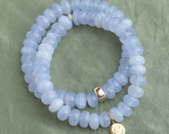 AAAA+ Blue Lace Agate Bracelet | rare best quality blue lace agate | Blue Lace Agate Bracelet 8mm | AAA Blue Lace Agate | blue lace 8mm