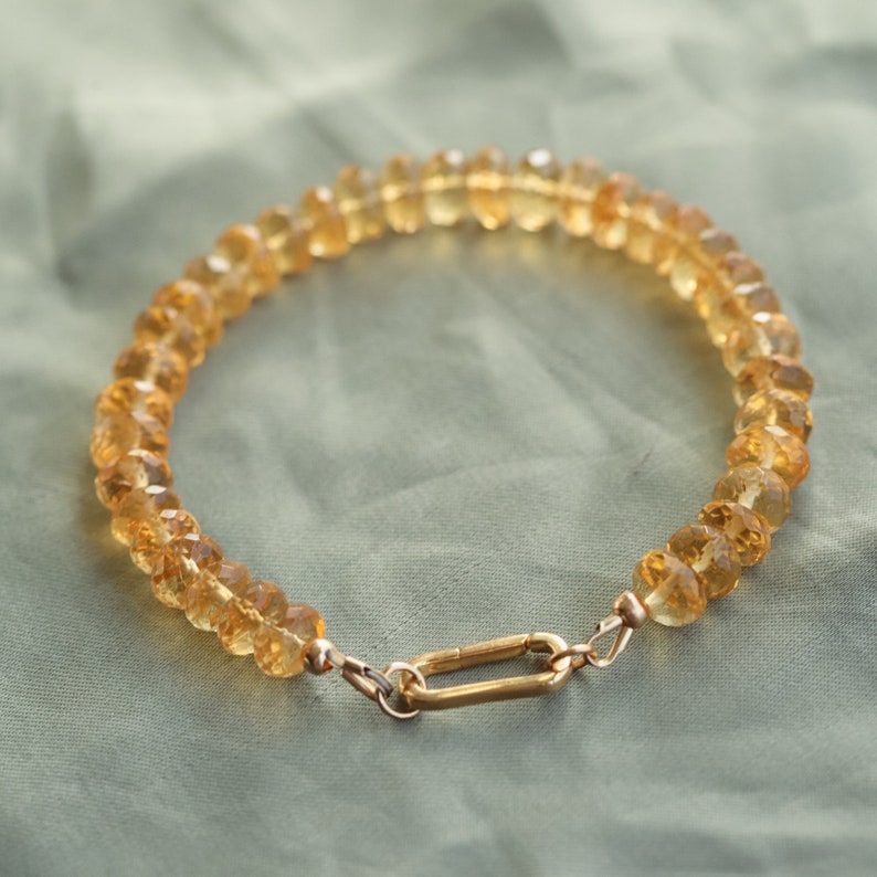 Unheated untreated AAAA genuine citrine beaded citrine bracelet natural citrine bracelet 14K gold filled citrine dainty citrine image 5