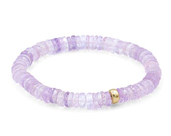 Pink Amethyst heishi bracelet | 6mm Amethyst bracelet [EBAM1613] | Pink amethyst beaded bracelet | amethyst pink beaded bracelet