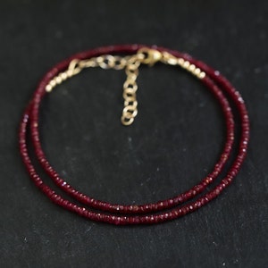 Longido Ruby necklace | Beaded pink ruby Longido Ruby necklace | Ruby necklace Longido Ruby | July birthstone necklace | ruby necklace