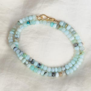 Peruanische Opal Halskette | Grüne Opal Halskette | Candy Opal Halskette | sommerliche Edelsteinkette | grüne Opal Halskette, Opal Halskette