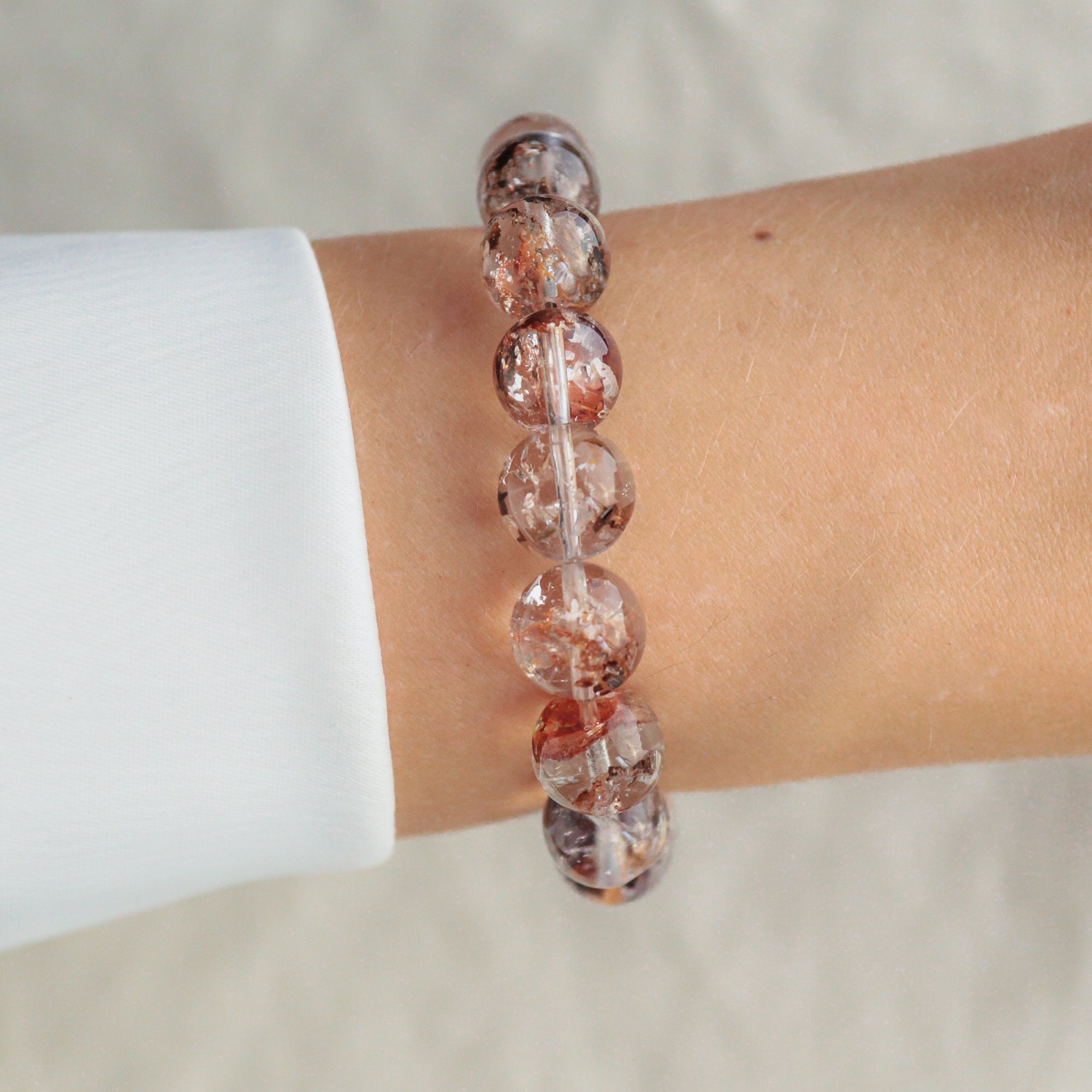 ブレスレット Clear Quartz Bracelet with Wavy Heart #5939 ブレスレット Clear Quartz Bracelet with Wavy Heart #5939