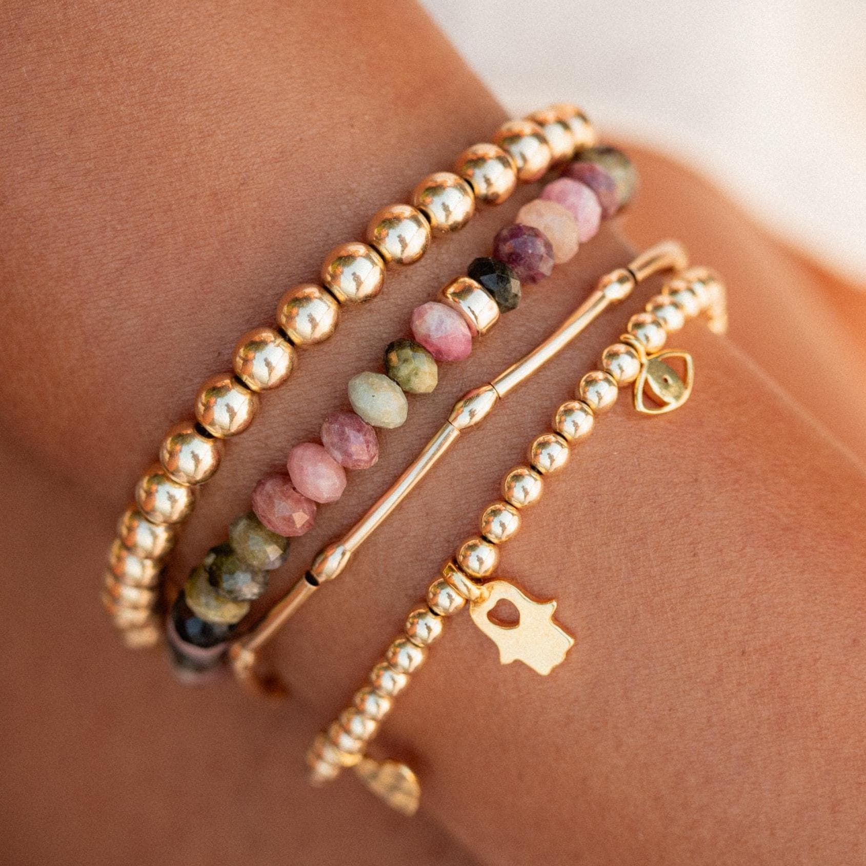 Bracelet Tourmaline multicolore 9mm