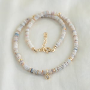 14K GOLD australische Opal Halskette | Australische Opal Halskette [ENAP1398 | Opal Halskette | sommerliche Edelsteinkette |  Opal Halskette, Opal
