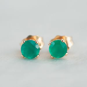 14K gold filled green onyx earring, gemstone stud green onyx earrings [EEGP1240], gold filled gemstone studs, green onyx earrings