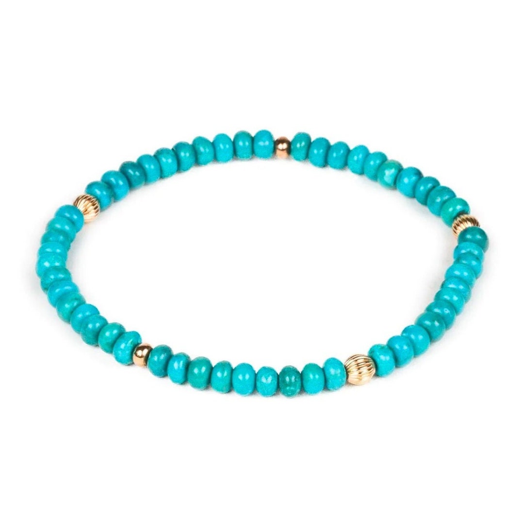 Genuine Turquoise Beaded Bracelet Natural Authentic Turquoise Women's Turquoise Jewelry Kingman