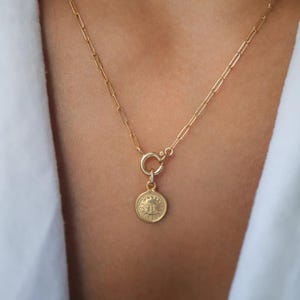 Sonne Mond REVERSIBLE Anhänger Halskette, Goldene Mond Halskette, [ENGP1038] goldene Sonnenkette, Gold überziehen Halskette, Anhänger Goldkette