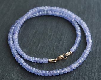 AAA+ Tanzanite necklace, beaded tanzanite necklace, Violet Flame Energy, AAA tanzanite, Third Eye Chakra, Psychic Power, violet