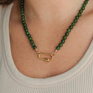 Canadian Jade Necklace | Beaded Jade gemstone necklace [ENJM1646] | Genuine jade necklace | green jade necklace | Canadian jade necklace 6mm