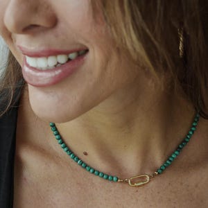 Beaded Malachite 4mm | AAA Malachite Choker | Malachite Gold Filled ...