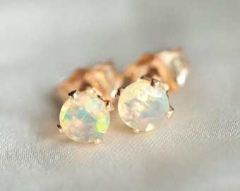14K gold filled Ethiopian earring, gemstone stud earrings [EEEP1238], gold filled Ethiopian gemstone studs, Ethiopian earrings, opal stud