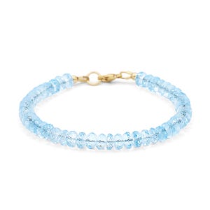 14K GOLD Blue Topaz Bracelet | genuine blue topaz gold | November birthstone bracelet [EBBM1505] | genuine blue topaz jewelry | blue topaz image 1