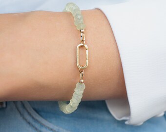 Prehnite beaded bracelet | Green prehnite jewelry | Beaded prehnite bracelet | Prehnite Crystal Gemstone | green gemstone bracelet