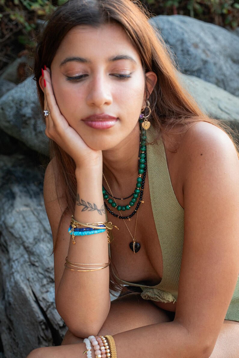 Arizona Sleeping Beauty Turquoise | Genuine Turquoise Bracelet | [EBTP1034] Sleeping beauty rondel bracelet | Genuine Turquoise image 5
