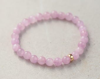 Kunzite bracelet | natural genuine kunzite [EBKM1000] | gold kunzite bracelet | women's gemstone bracelet love | genuine kunzite