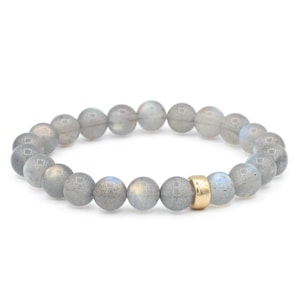 14K GOLD Labradorite Bracelet, 8mm Labradorite Bracelet, [EBLM1128] Highest quality Labradorite jewelry | Beaded Labradorite Bracelet