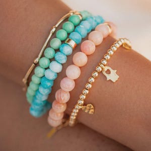 AAAA+ rare Pink Botswana Agate Bracelet Handmade 8mm Banded Pink Agate [EBPM1108] Beaded Gemstone Bracelet Stack Bracelet image 4