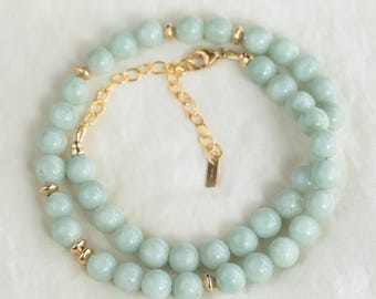 Jadeite Necklace | Beaded Jade gemstone necklace | Genuine jade necklace | [ENJP1728] green jade necklace |women's jade necklace | Jade