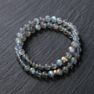 14K GOLD labradorite 6mm | Stunning Labradorite Bracelet, Labradorite Bracelet [EBLM1099], Highest quality Labradorite jewelry | Labradorite