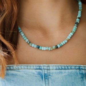 Peruanische Opal Halskette | Grüne Opal Halskette | Candy Opal Halskette | sommerliche Edelsteinkette | grüne Opal Halskette, Opal Halskette