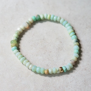 Bracelet en or 14 carats avec opale péruvienne | Bracelet en perles d'opale du Pérou, bracelet en opale verte [EBPM1868] | bijoux délicats en opale péruvienne | péruvien