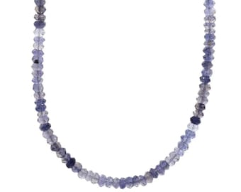 Collana di iolite / Collana di perline di iolite / Collana di iolite per donna [ENIM1119] / Collana di pietre preziose per donna / Iolite con perline