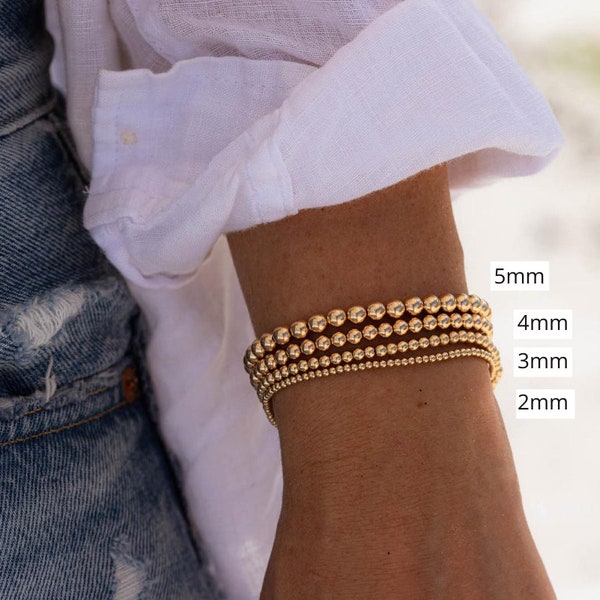 2mm Armband gold filled | Perlen gold filled Schmuck | Minimalistisches gold filled Armband | Gelbgold gefüllt 2mm #0010