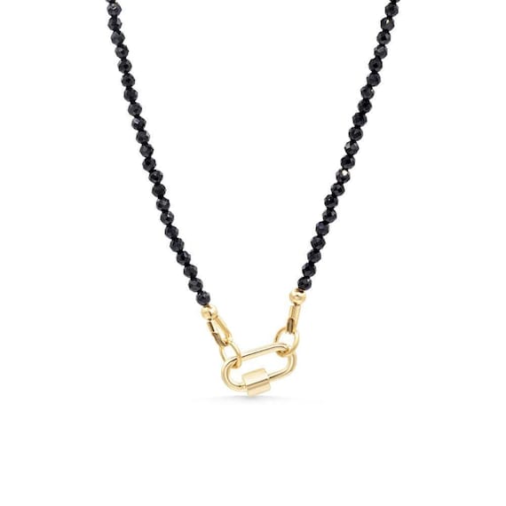 COAI Bracciale da Donna con Perline Sfaccettate di Tormalina Nera e Pietre Chakra, Bracciale Pietre Naturali da Donna Estivo Minimalista