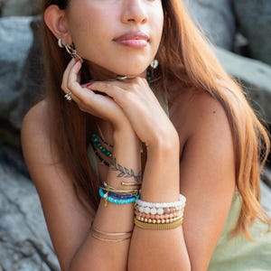 Arizona Sleeping Beauty Turquoise | Genuine Turquoise Bracelet | [EBTP1034] Sleeping beauty rondel bracelet | Genuine Turquoise image 6