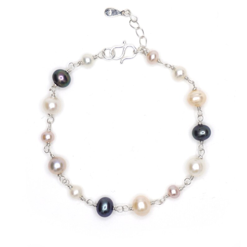 Silver bracelet 9251000 freshwater culture pearl.
