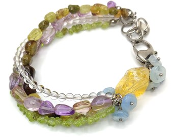 Pulsera de León (5 estilos): Granate rojo, ojo de tigre, peridoto. Piedra natal de agosto.