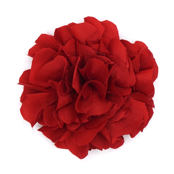 ブローチ・コサージュ Red Silk Flower Brooch Amazon.com: Full 5.5