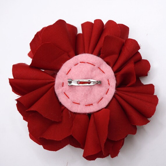Camellia Japonica Silk Flower Brooch, Color (red, Pink