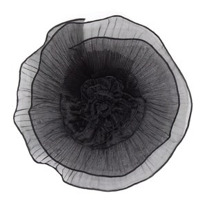 Large organza flower brooch, color (black, ivory,....).