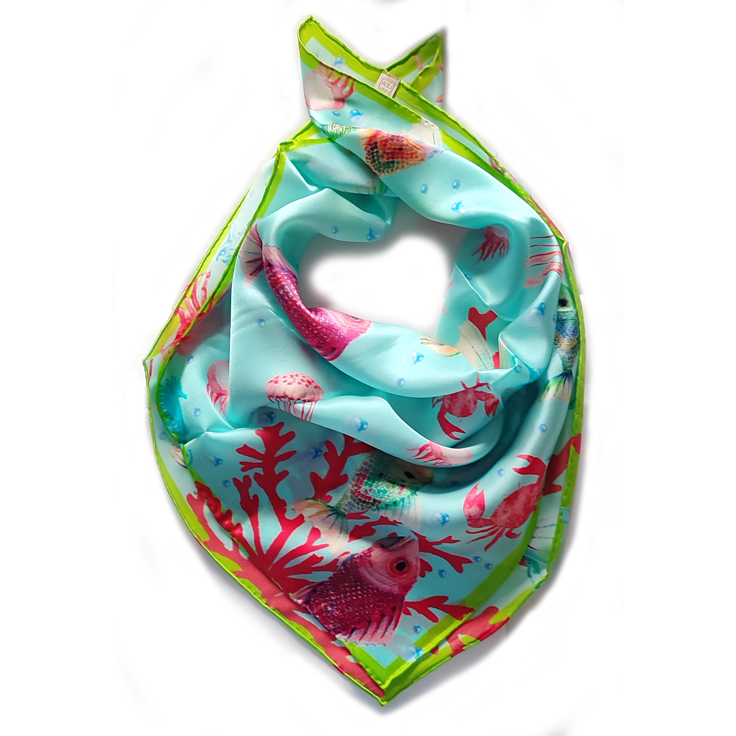 Foulard En Soie 100% - SUPERIOR 33g - Beige, Style Carré - Occasion En Bon état
