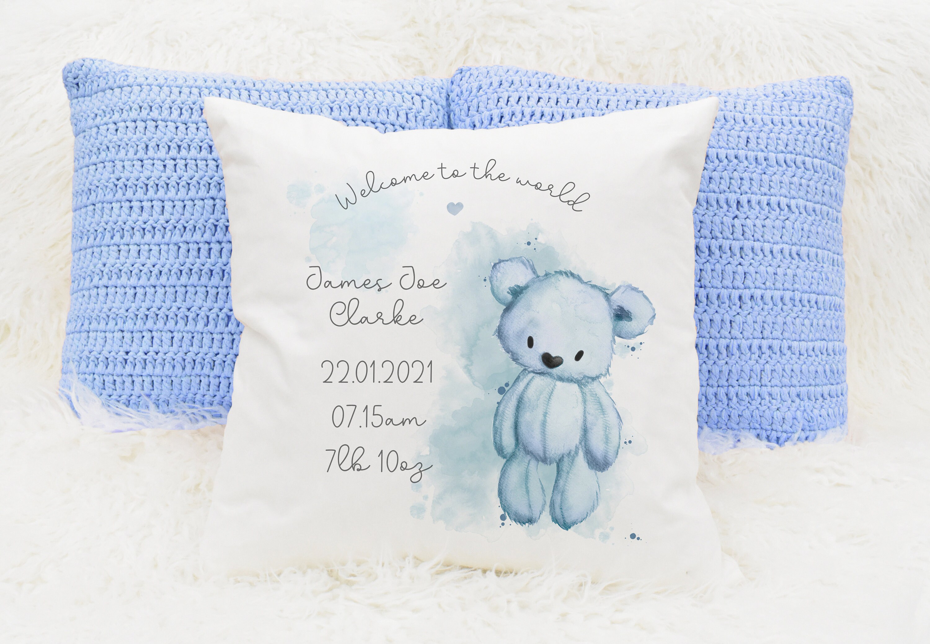 Personalised Baby Cushion New Baby Gift Birth Stats Cushion Etsy UK