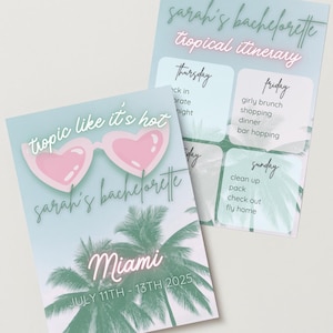 Tropic Like It’s Hot Bachelorette Invitation & Itinerary Template | Printable Tropical Party Invite | Summer Beach Bash Weekend Plan