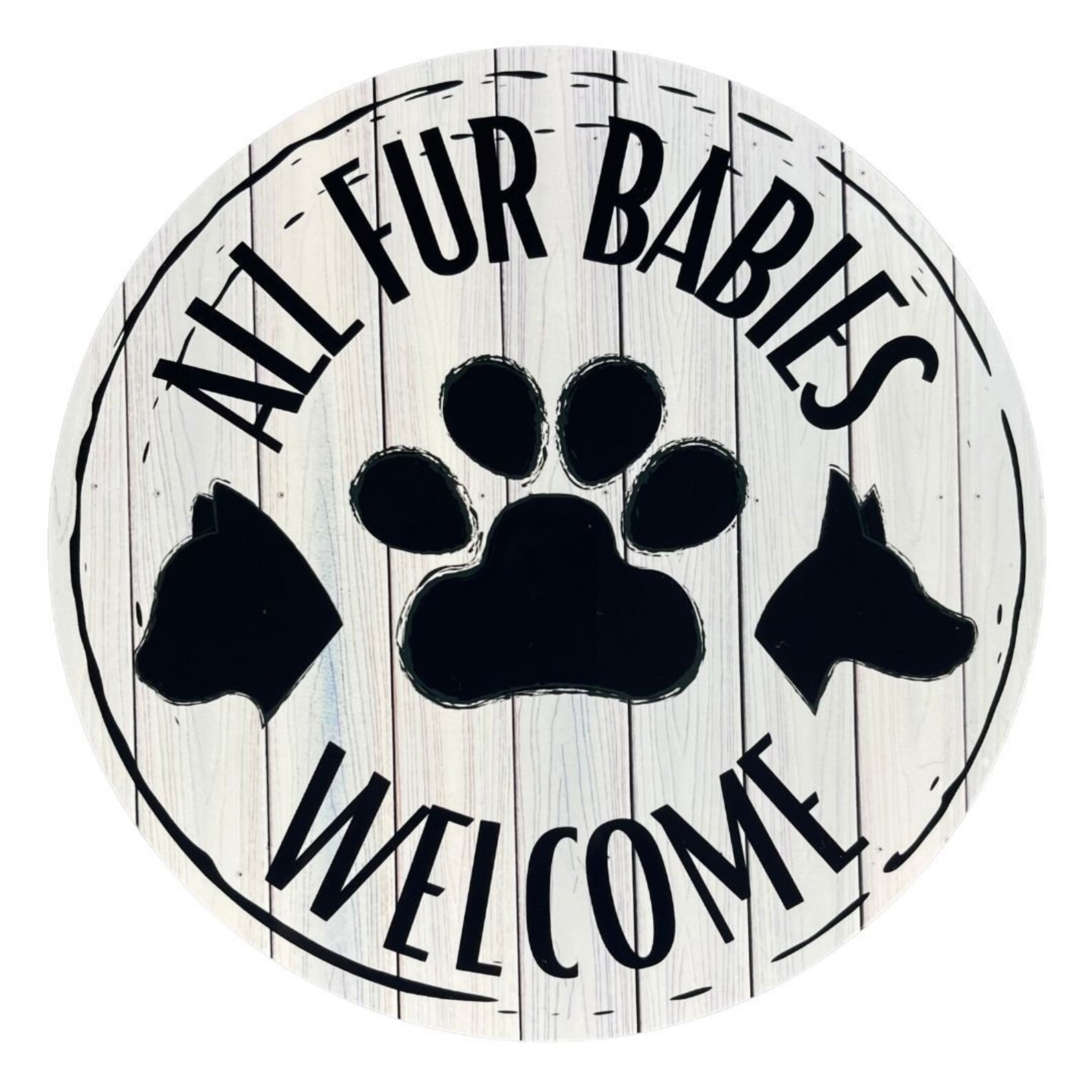 All Fur Babies Round Metal Sign 8 Etsy