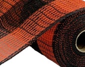 Check Fabric Mesh - Orange Black Check - 10.5 quot X 10YD