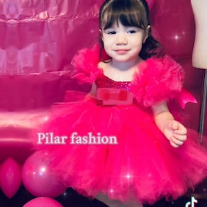 Hot pink tutu dress,birthday party dress,