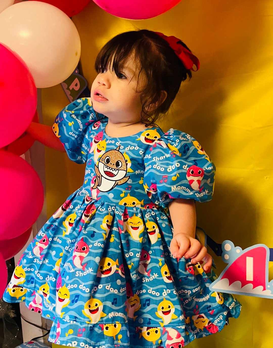Baby Shark Dress,birthday Party Dress Etsy