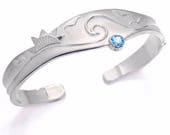 Signature Wave Cuff Bracelet with Blue Topaz
