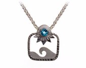 Signature Wave Seascape Pendant with Blue Topaz