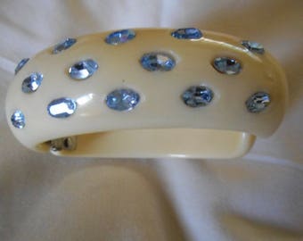 Rhinestone Vintage Plastic Hinge Bracelet
