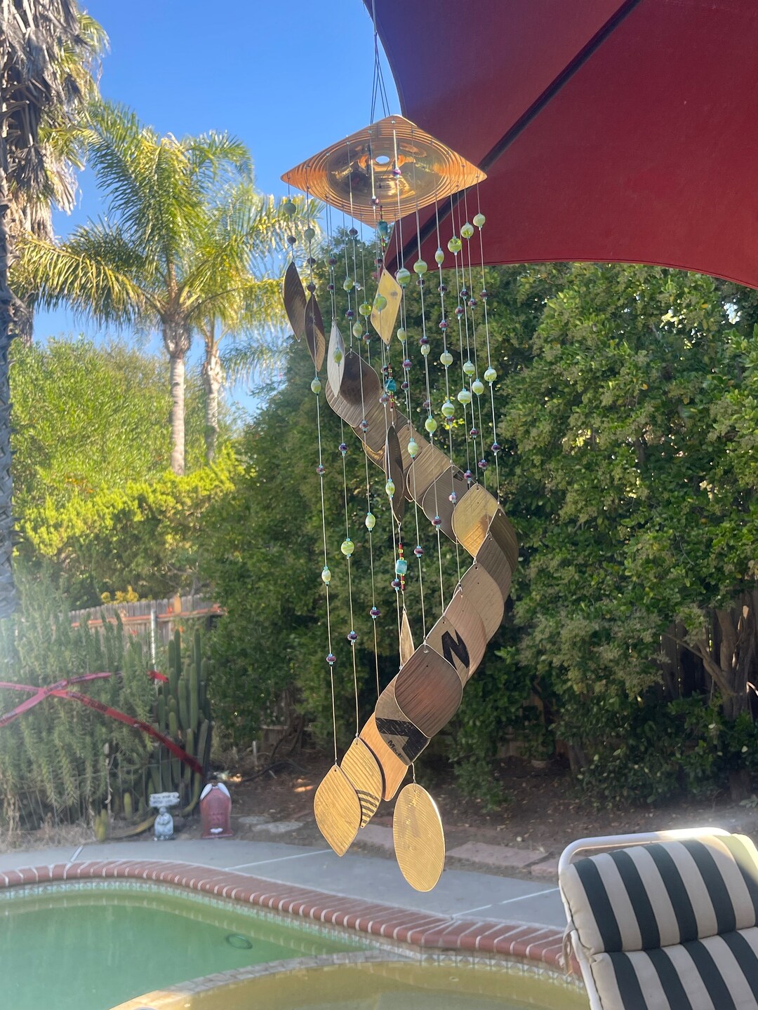 Hand Made Wind Chime From Drum Cymbals Etsy