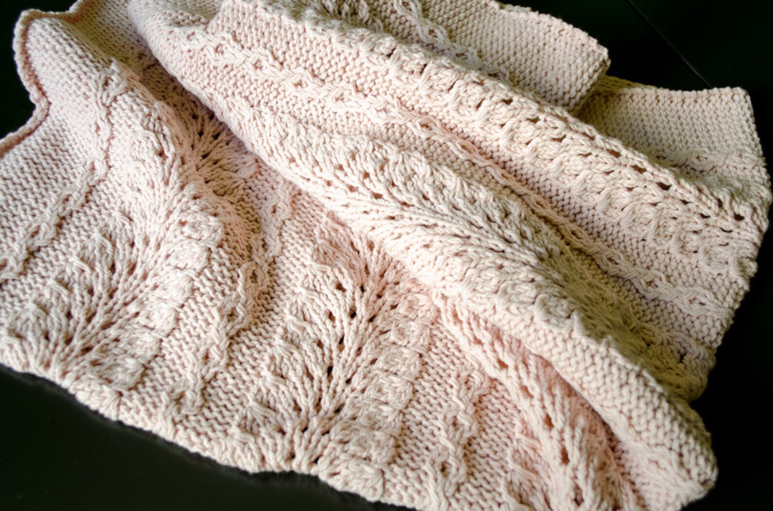 Light Pink Hand Knit Baby Blanket Cotton Wrap for Newborn Etsy