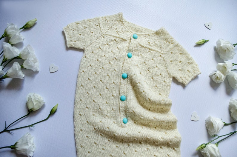 hat and sandals Take home outfit Baby baptism clothes Baby romper booties and hat set Ivory baby boy baptism outfit Knit baby girl romper