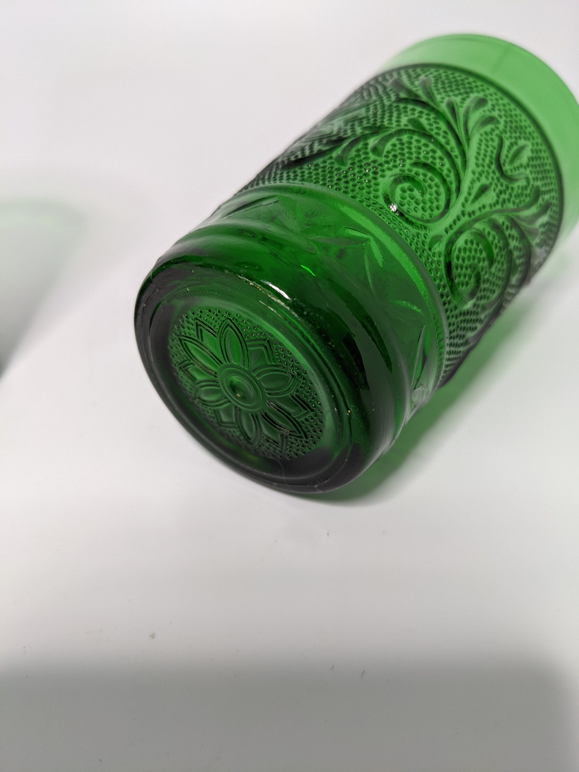 Set of Four Emerald Green Tiara Juice Glasses Etsy