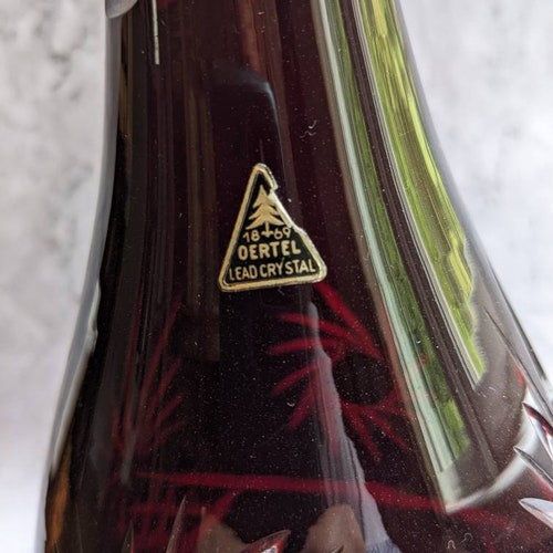 Oertel Lead Crystal orders Ruby Cut to Clear Decanter